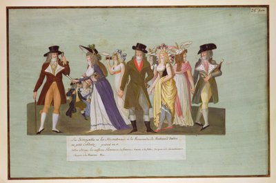 Incroyables and Merveilleuses on the Boulevard des Italiens by Lesueur Brothers